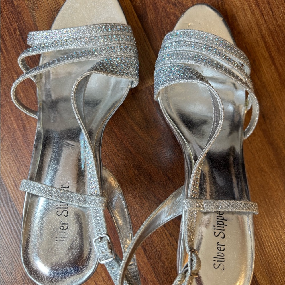 Women's Silver Strappy Sandals